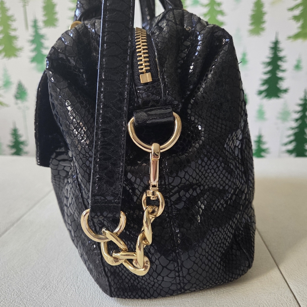 MICHAEL Michael Kors Black Python Embossed Fulton… - image 4